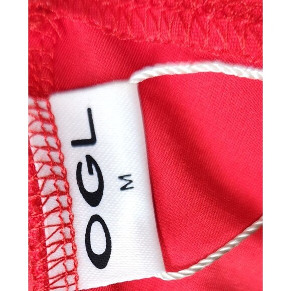 OGL Red U Neck Ponte De Roma Corset Look Pleated Flared Hem Brami Tank Sz Medium - Picture 10 of 10